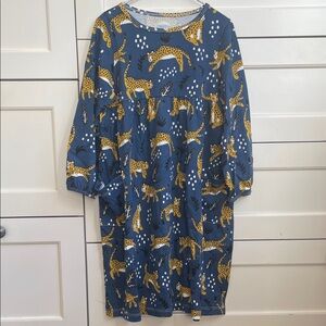 Winter Water Factory Kids Casual Dress with Leopard Print